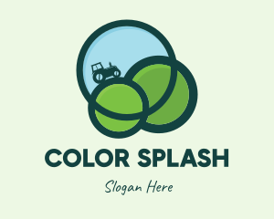 Green Eco Tractor Farming logo design