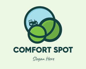 Green Eco Tractor Farming logo design