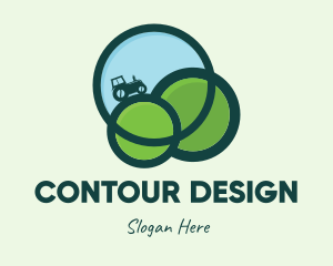 Green Eco Tractor Farming logo design