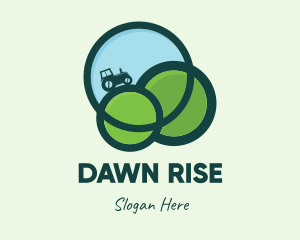 Green Eco Tractor Farming logo design