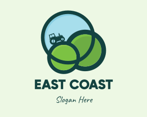 Green Eco Tractor Farming logo design