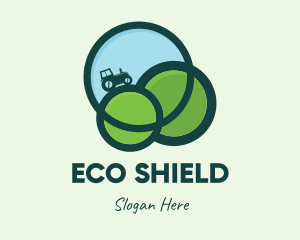 Green Eco Tractor Farming logo design