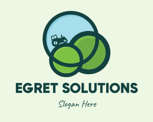 Green Eco Tractor Farming logo design