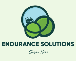 Green Eco Tractor Farming logo design