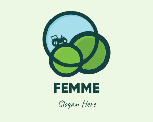 Green Eco Tractor Farming logo design