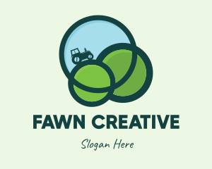 Green Eco Tractor Farming logo design