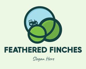 Green Eco Tractor Farming logo design