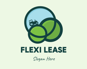 Green Eco Tractor Farming logo design