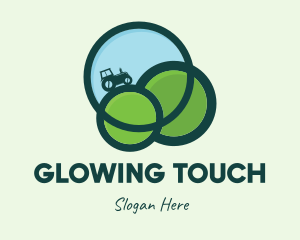 Green Eco Tractor Farming logo design