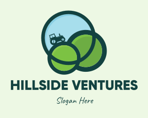 Hillside - Green Eco Tractor Farming logo design