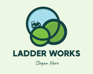 Green Eco Tractor Farming logo design