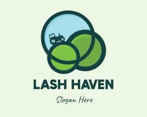 Green Eco Tractor Farming logo design