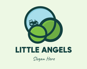 Green Eco Tractor Farming logo design