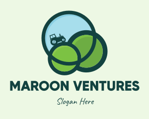 Green Eco Tractor Farming logo design