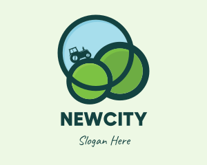 Green Eco Tractor Farming logo design