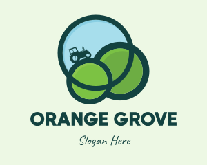 Green Eco Tractor Farming logo design