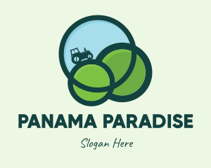 Green Eco Tractor Farming logo design