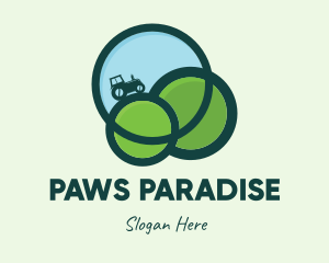 Green Eco Tractor Farming logo design