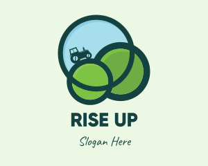 Green Eco Tractor Farming logo design