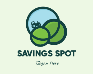 Green Eco Tractor Farming logo design