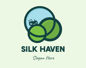 Green Eco Tractor Farming logo design