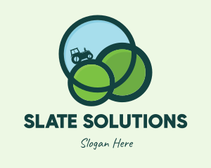 Green Eco Tractor Farming logo design