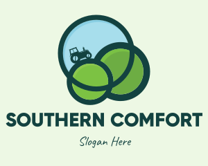 Green Eco Tractor Farming logo design