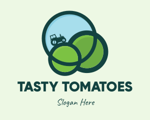 Green Eco Tractor Farming logo design