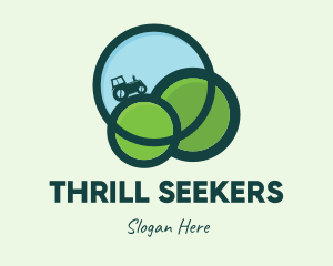 Green Eco Tractor Farming logo design