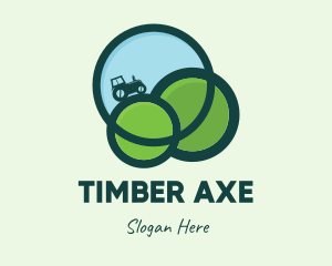 Green Eco Tractor Farming logo design