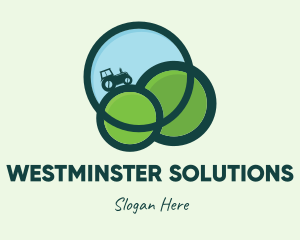 Green Eco Tractor Farming logo design