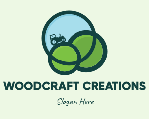 Green Eco Tractor Farming logo design