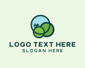 Green Eco Tractor Farming logo design