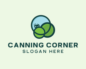 Green Eco Tractor Farming logo design