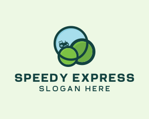 Green Eco Tractor Farming logo design