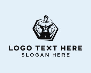 Men - Muscle Gym Bodybuilder logo design