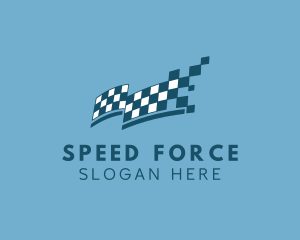 Checkered Race Flag logo design