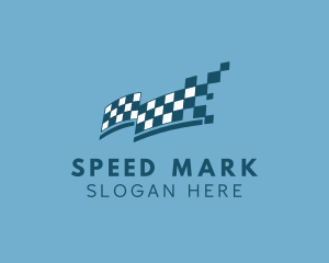 Checkered Race Flag logo design