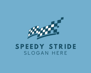 Sprinter - Checkered Race Flag logo design