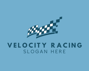 Checkered Race Flag logo design