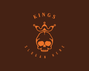 Crown Bone Skull logo design