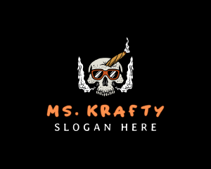 Spooky - Smoking Vaping Skull logo design
