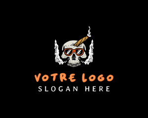 Skeleton - Smoking Vaping Skull logo design