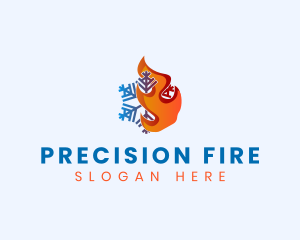 Fire Snowflake Ventilation logo design