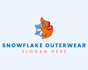 Fire Snowflake Ventilation logo design