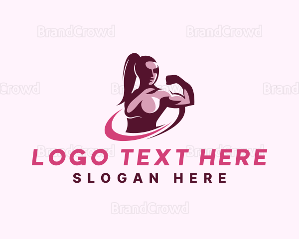 Woman Muscle Training Logo