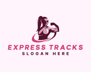 Woman Muscle Training logo design