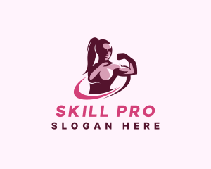 Training - Woman Muscle Training logo design