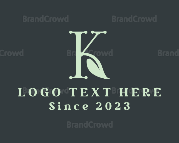 Organic Boutique Letter K Logo