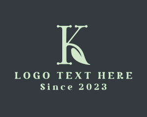 Green - Organic Boutique Letter K logo design